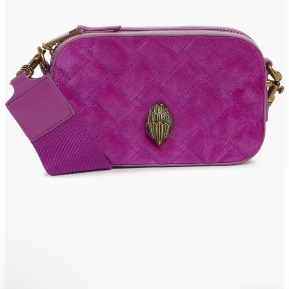 Kurt Geiger Handbags - NWT Kurt Geiger Velvet & Leather Quilted Camera Handbag- Guitar Strap